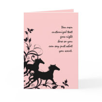 Black Wild Horses Greeting Cards