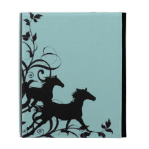 Black Wild Horses iPad Case