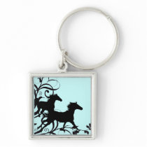 Black Wild Horses Keychain