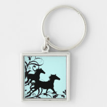 Black Wild Horses Keychain