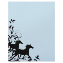 Black Wild Horses Letterhead Design
