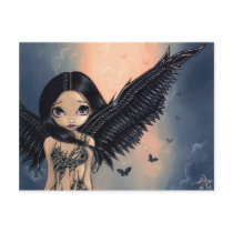 "Black Winged Angel" Postcard by strangeling "Black Winged Angel" Postcard
