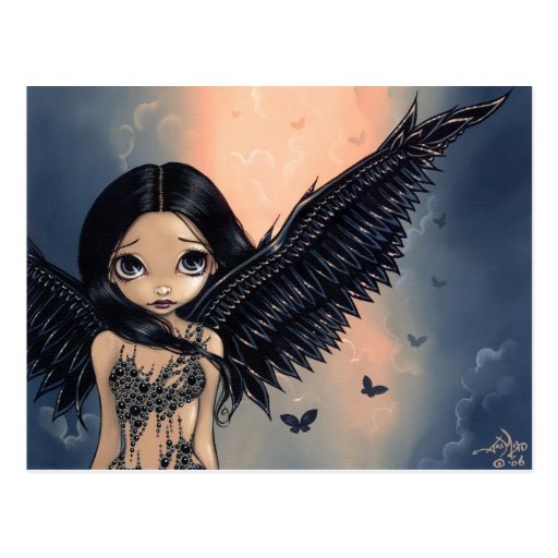 "Black Winged Angel" Postcard