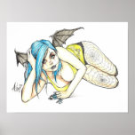 Black Winged Succubus Poster