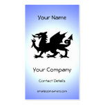 Black Winged Wales Dragon Against Blue Sky Sun Business Card Template