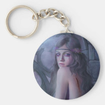 wing, gothic, dark, window, woman, cry, eyes, crow, raven, Keychain with custom graphic design