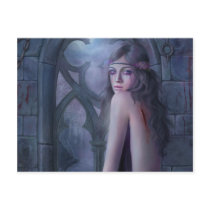wing, gothic, dark, window, woman, cry, eyes, crow, raven, Postcard with custom graphic design