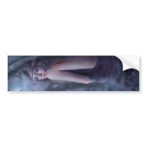 wing, gothic, dark, window, woman, cry, eyes, crow, raven, Bumper Sticker with custom graphic design
