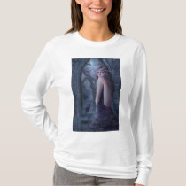 wing, gothic, dark, window, woman, cry, eyes, crow, raven, T-shirt/trøje med brugerdefineret grafisk design
