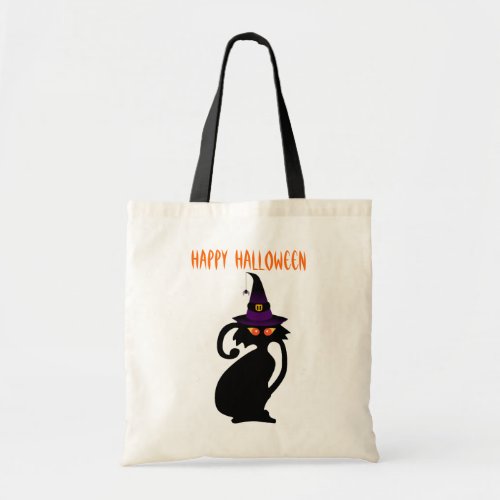 Black Witch Cat Tote Bag bag