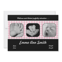 Black with baby pink dots invitations by MelMadeDesigns Black with baby pink dots invitations