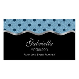 Black With Blue Polka Dot Business Cards