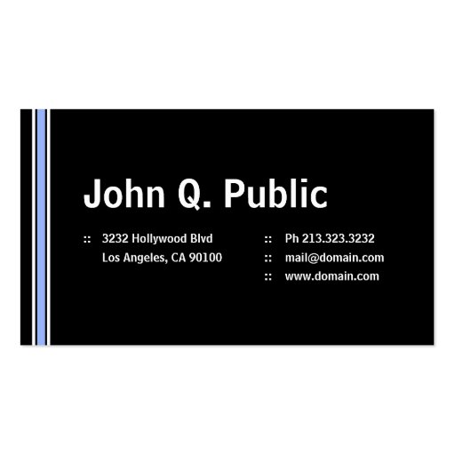 Black with Blue Stripe Business Card
