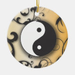 Black With Bronze Yin & Yang Ornaments
