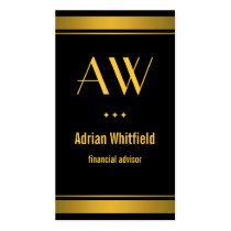 Black with Gold Bars Accounting Business Cards