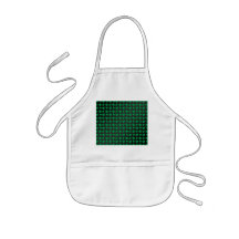 Black with green shamrocks and hearts apron