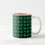 Black with green shamrocks and hearts mugs