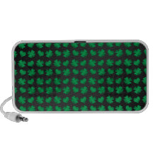 Black with green shamrocks and hearts travelling speaker