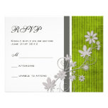 Black with Lime Flower Wedding RSVP Custom Invite