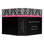 Black with Pink Passion Damask Binder