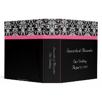 Black with Pink Passion Damask Binder