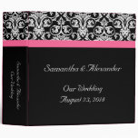 Black with Pink Passion Damask Binder