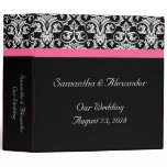 Black with Pink Passion Damask binders
