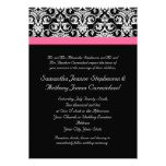 Black with Pink Passion Damask Custom Announcement