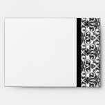 Black with Pink Passion Damask Envelope