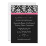 Black with Pink Passion Damask Custom Announcement