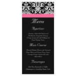 Black with Pink Passion Damask Customized Rack Card