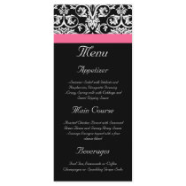 Black with Pink Passion Damask Customized Rack Card