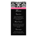 Black with Pink Passion Damask Customized Rack Card