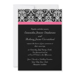 Black with Pink Passion Wedding Invitations