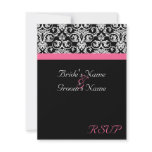 Black with Pink Passion Wedding Matching RSVP Personalized Invites