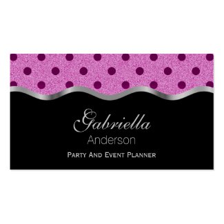 Black With Pink Polka Dot Business Cards