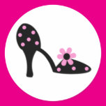 Black With Pink Polka Dot Shoe Sticker