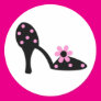 Black With Pink Polka Dot Shoe Sticker Black With Pink Polka Dot Shoe Sticker