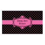 Black with Pink Polka Dots Business Card