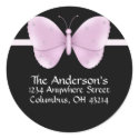 Black with Purple Butterfly Address Labels stickers