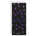 Black with rainbow color rain drops. rack card