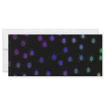Black with rainbow color rain drops. rack cards