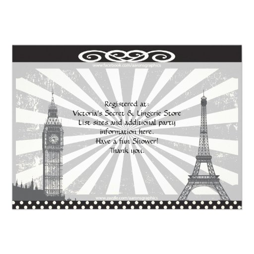 Black with Red Bridal Shower Invitations