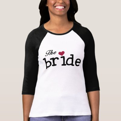 Black with Red Heart Bride Tees