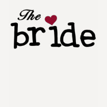 Black with Red Heart Bride Tees