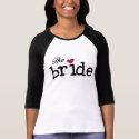 Black with Red Heart Bride t-shirts