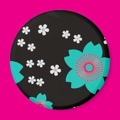 Black With Turquoise Flowers Magnet Zazzle_magnet Black With Turquoise Flowers Magnet Zazzle_magnet