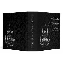 Black with White Chandelier Silhouette 3 Ring Binders