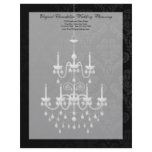 Black with White Chandelier Silhouette letterhead
