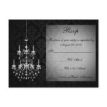 Black with White Chandelier Silhouette Postcards